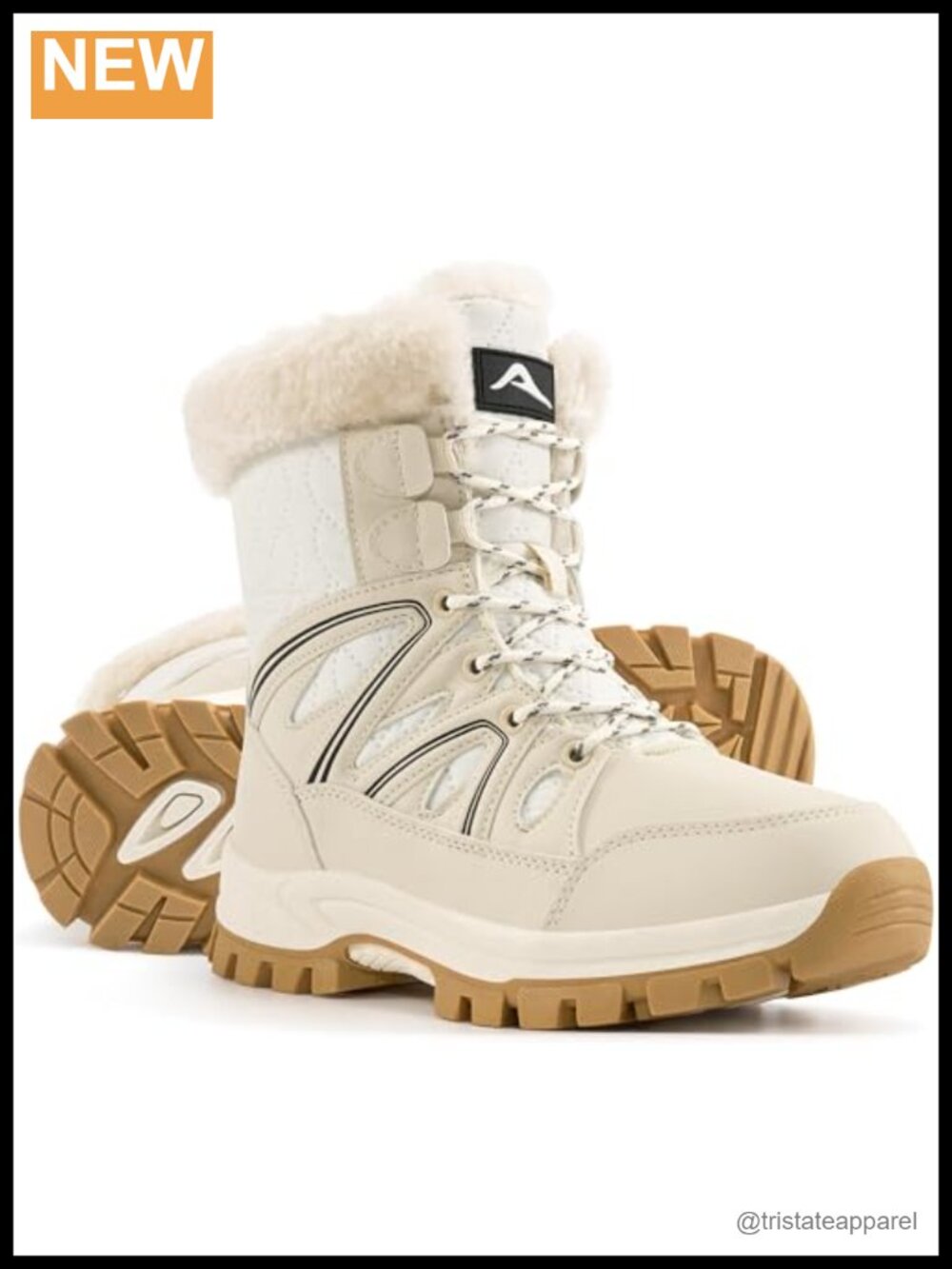 Diarilip Women's Winter Snow Boots Waterproof Faux Fur Lined Mid Calf Lace Up